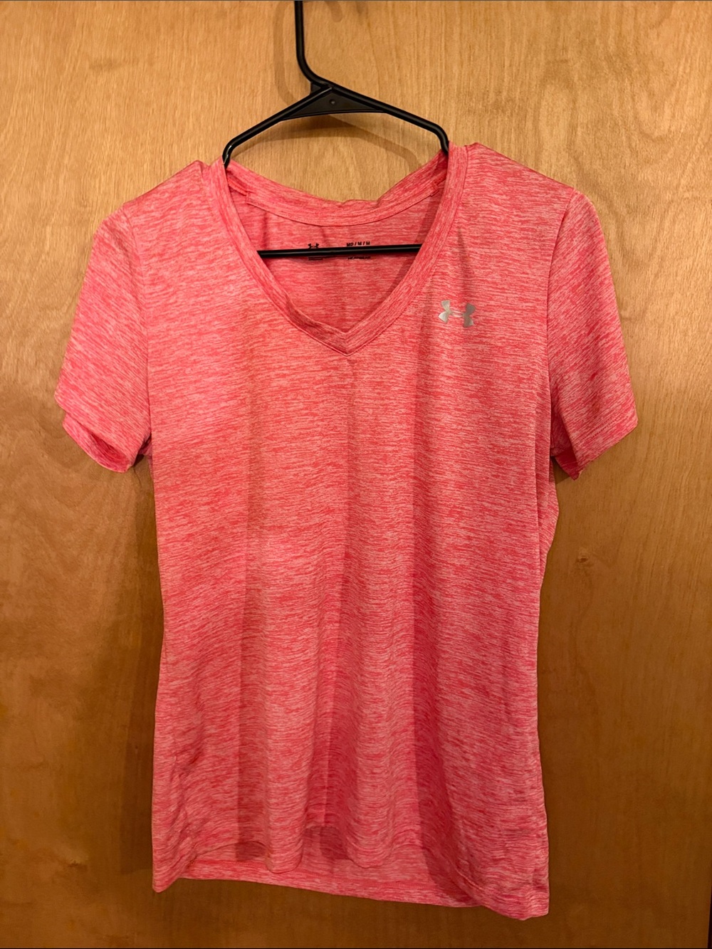 Under Armour Women's Heathered Coral V-Neck Performance Tee